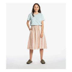 Matona - Falda midi de lino a rayas | Blanco roto