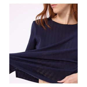 Petit Bateau - Pijama líquido azul marino