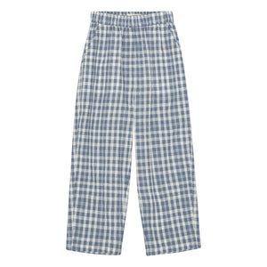 brunobruno nation - Pantalones a cuadros de algodón orgánico Dora | Azul