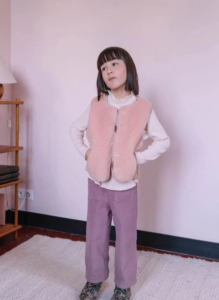 Studio Bohème - Camiseta de Manga Larga de Algodón Orgánico con Cuello Fruncido | Vainilla