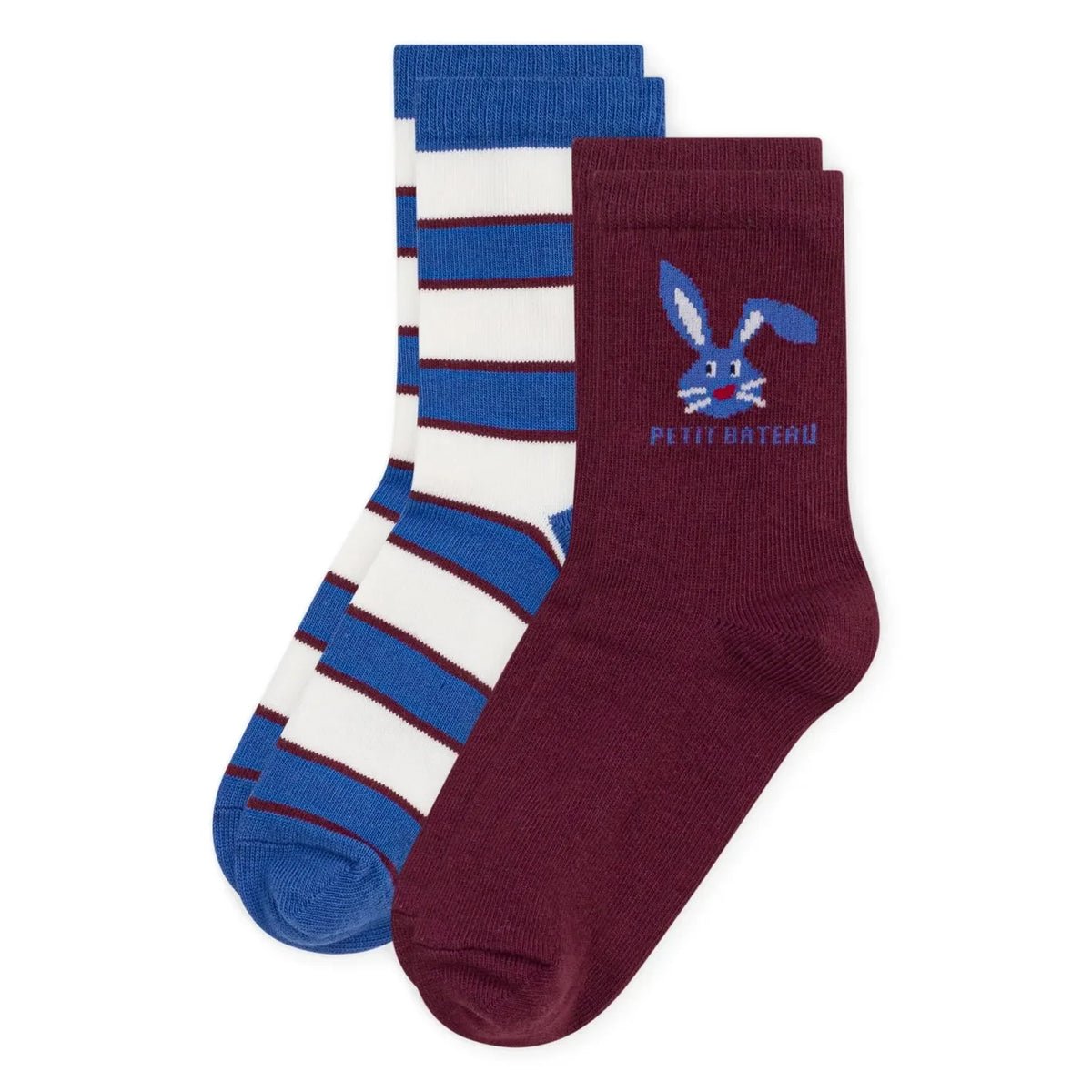 Petit Bateau - 2 pares de calcetines de conejo | Azul