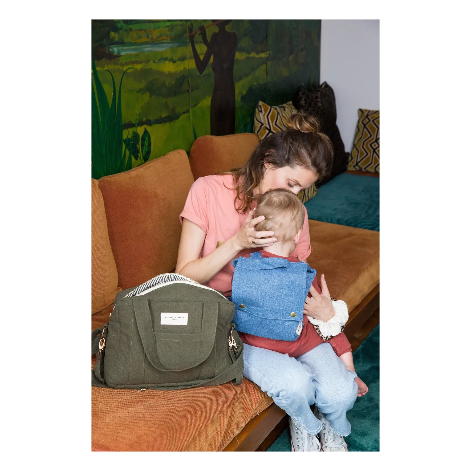 rivedroite - Bolso Maternal Mini Darcy de Algodón Reciclado | Caqui