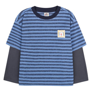 Jelly Mallow - Camiseta de rayas en capas | Azul