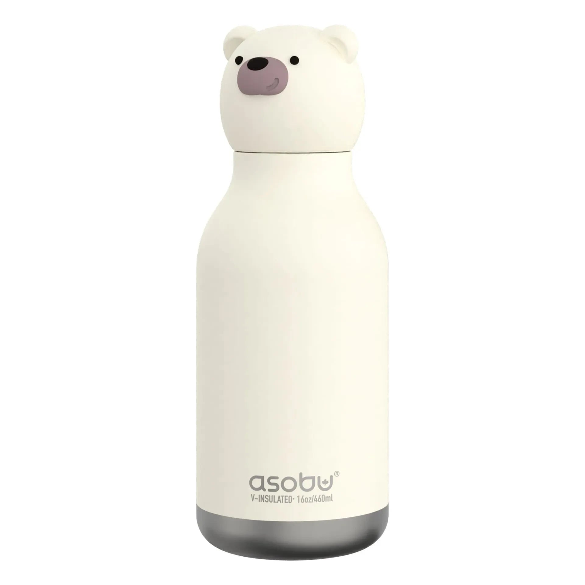 Asobu - Botella de agua de acero inoxidable White Bear