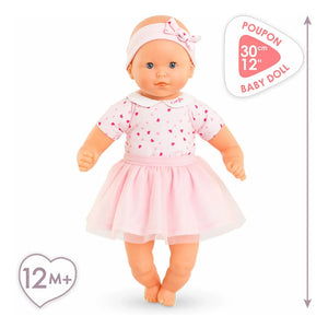 Corolle - Mi primer muñeco - Lindo osito de peluche con corazón | Rosa claro