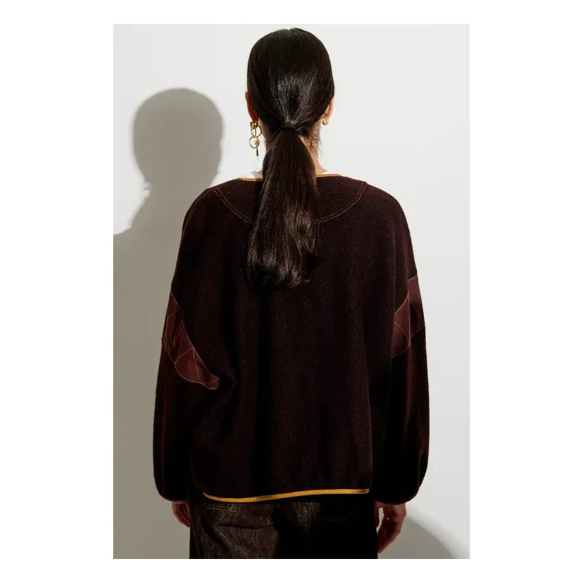 Sessùn - Chaqueta de lana Frío Noche | Marrón