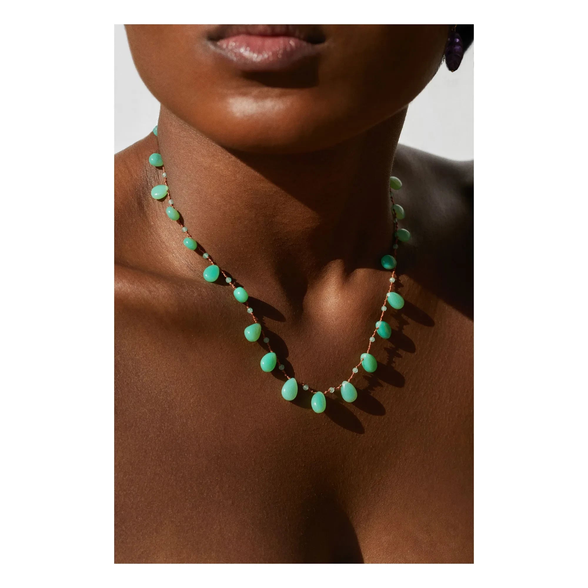Ivarene - Collar de gota y cuentas Evergreen | Crisoprasa