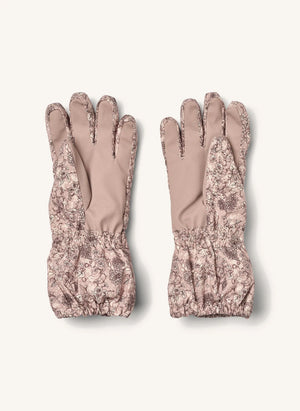Wheat - Guantes de esquí Skiski con estampado de flores | Rosa