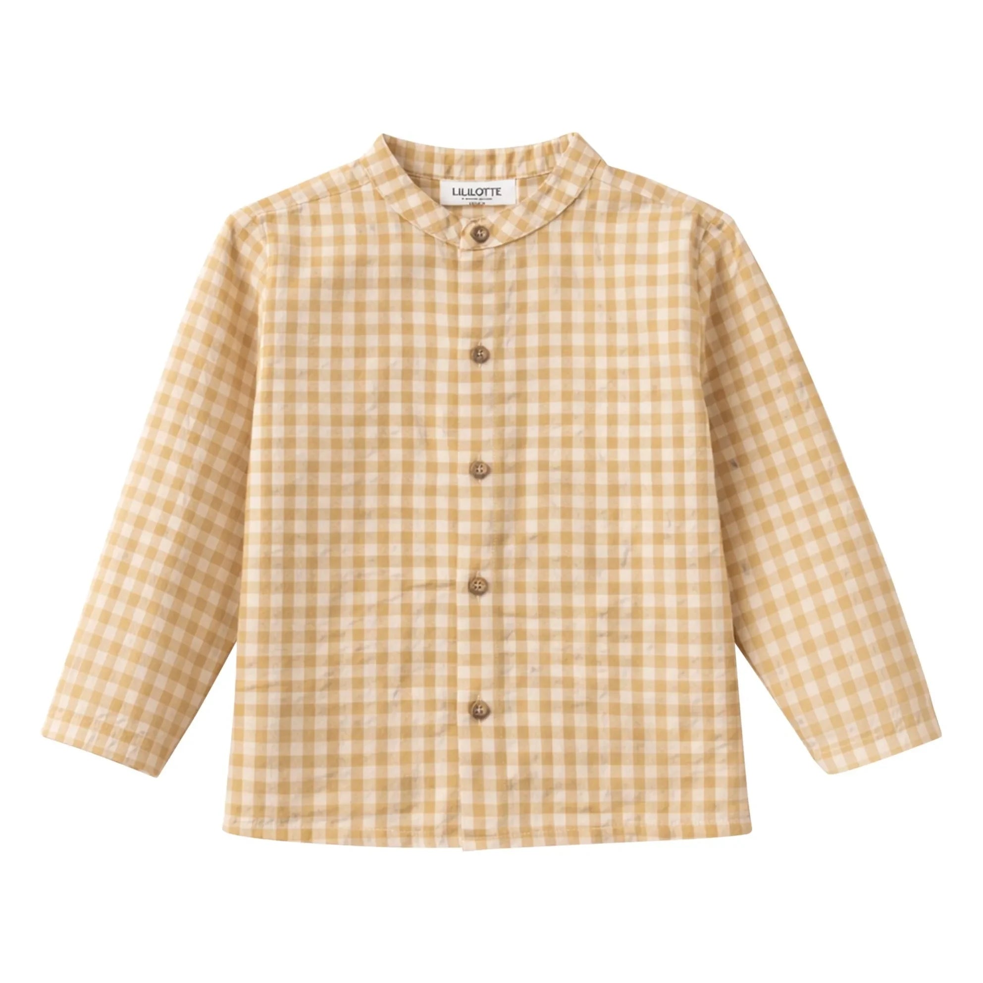 Lililotte - Camisa de Algodón Orgánico Seersucker Maxence Kareli | Amarillo