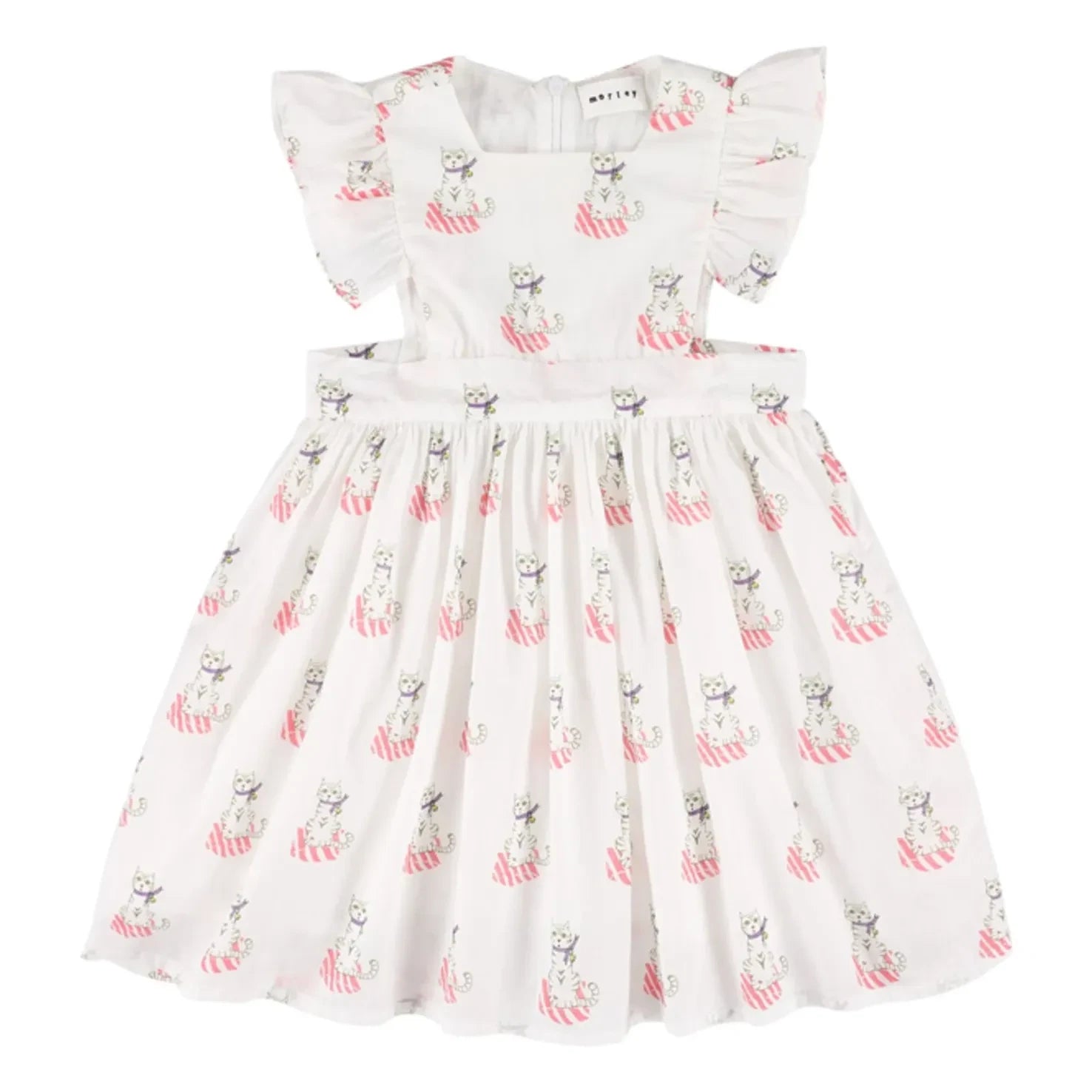 Morley - Vestido con volantes Xipil Cats | Blanco