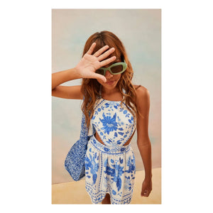 Fabula - Vestido Cut Fleurs | Azul