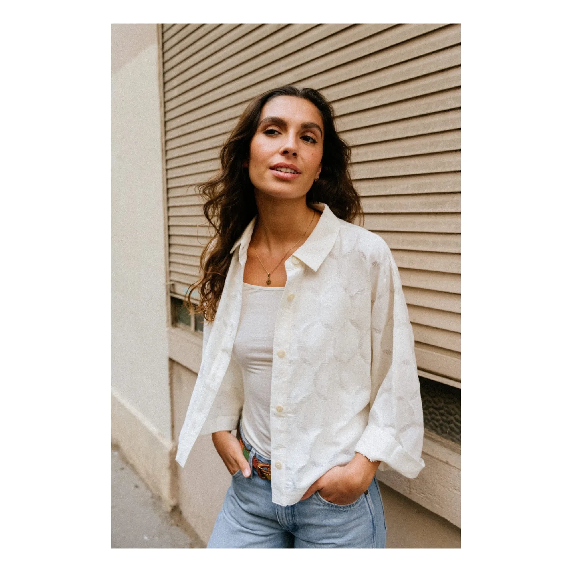 Sacrécoeur - Camisa Laelia Circle | Blanco Sucio