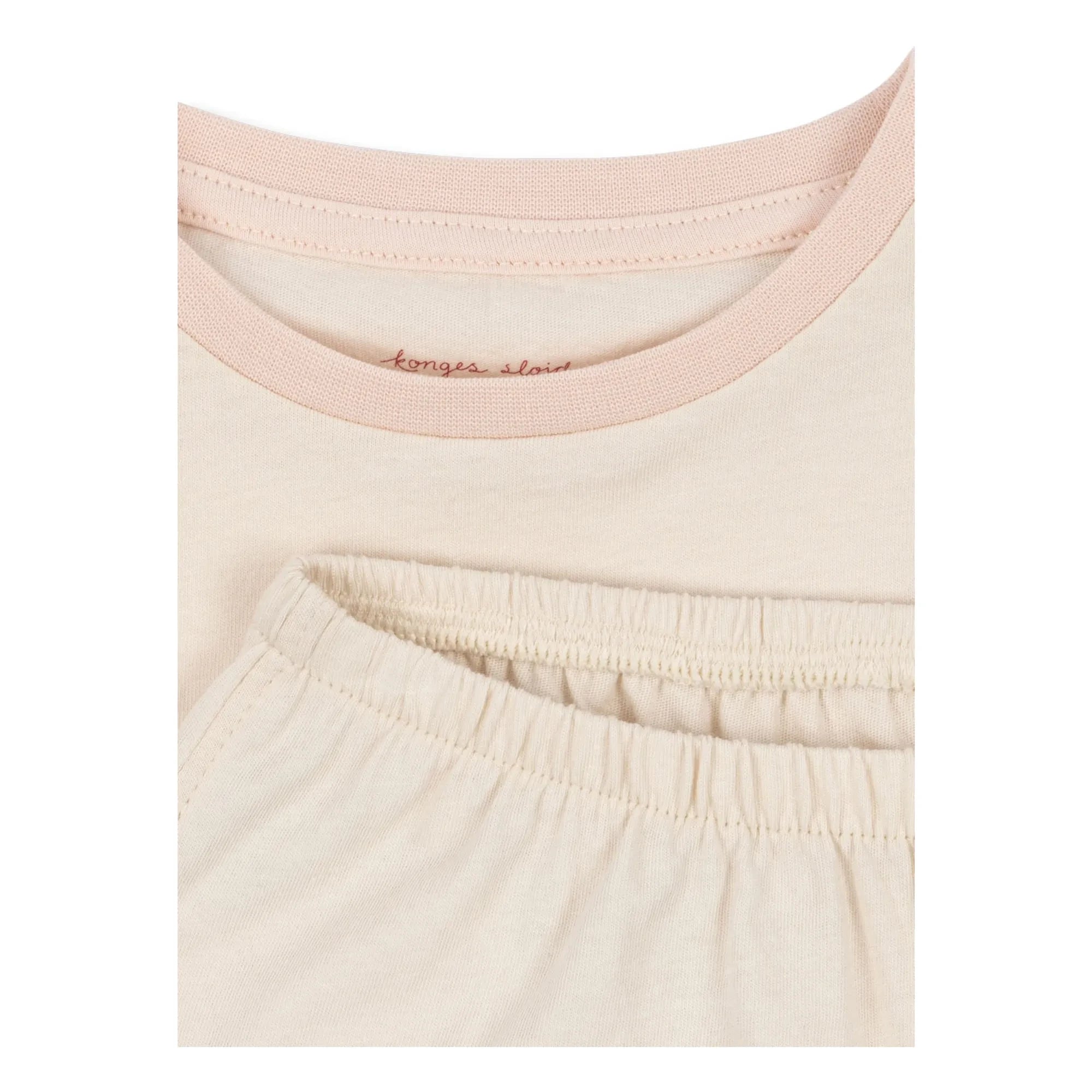 Konges Sløjd - Conjunto de camiseta y pantalón corto con volantes de algodón orgánico Famo Cerises | Crema