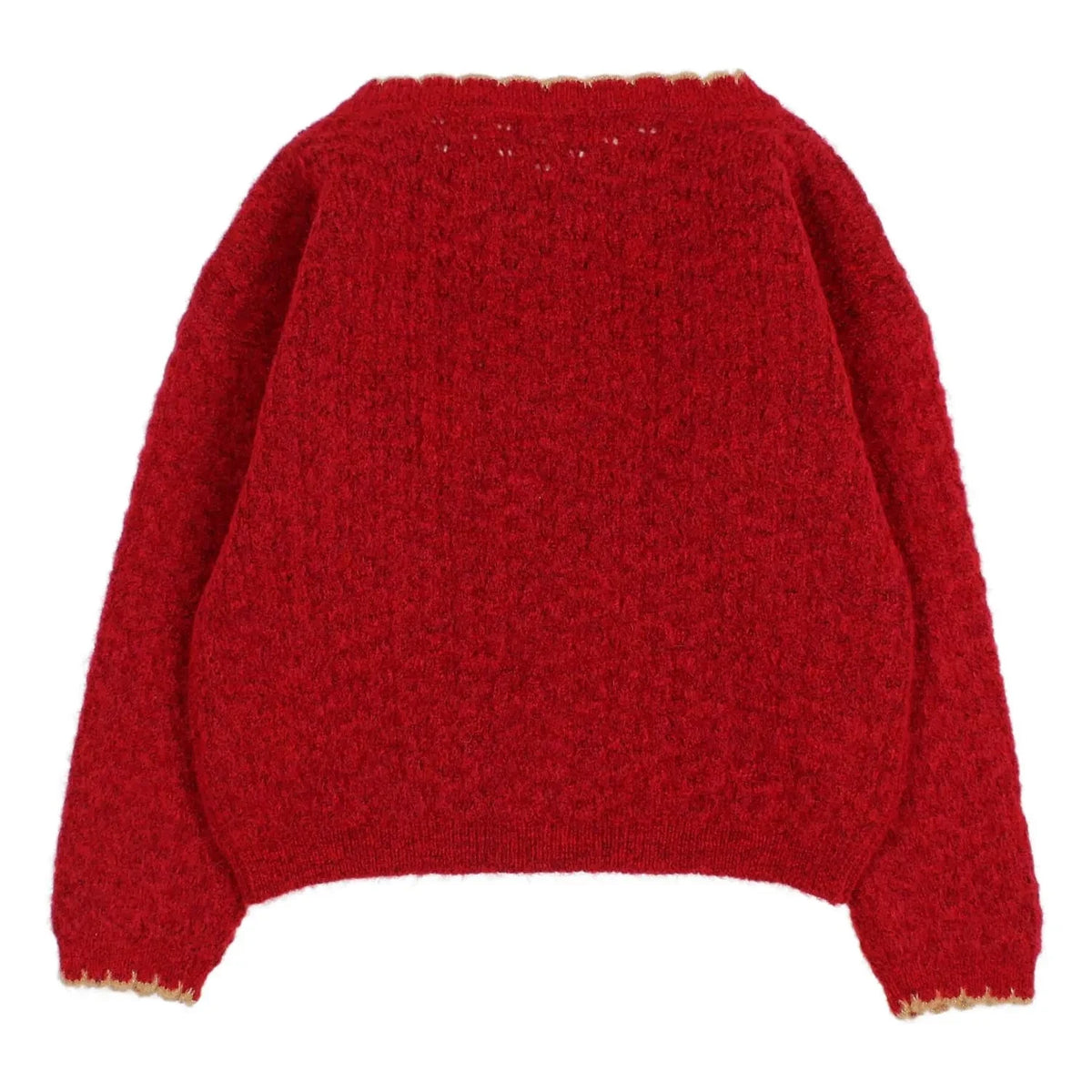 Búho - Jersey festoneado de mujer | Rojo cereza