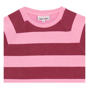 Smallable Kid - Vestido camiseta de rayas Azalea | Rosa caramelo