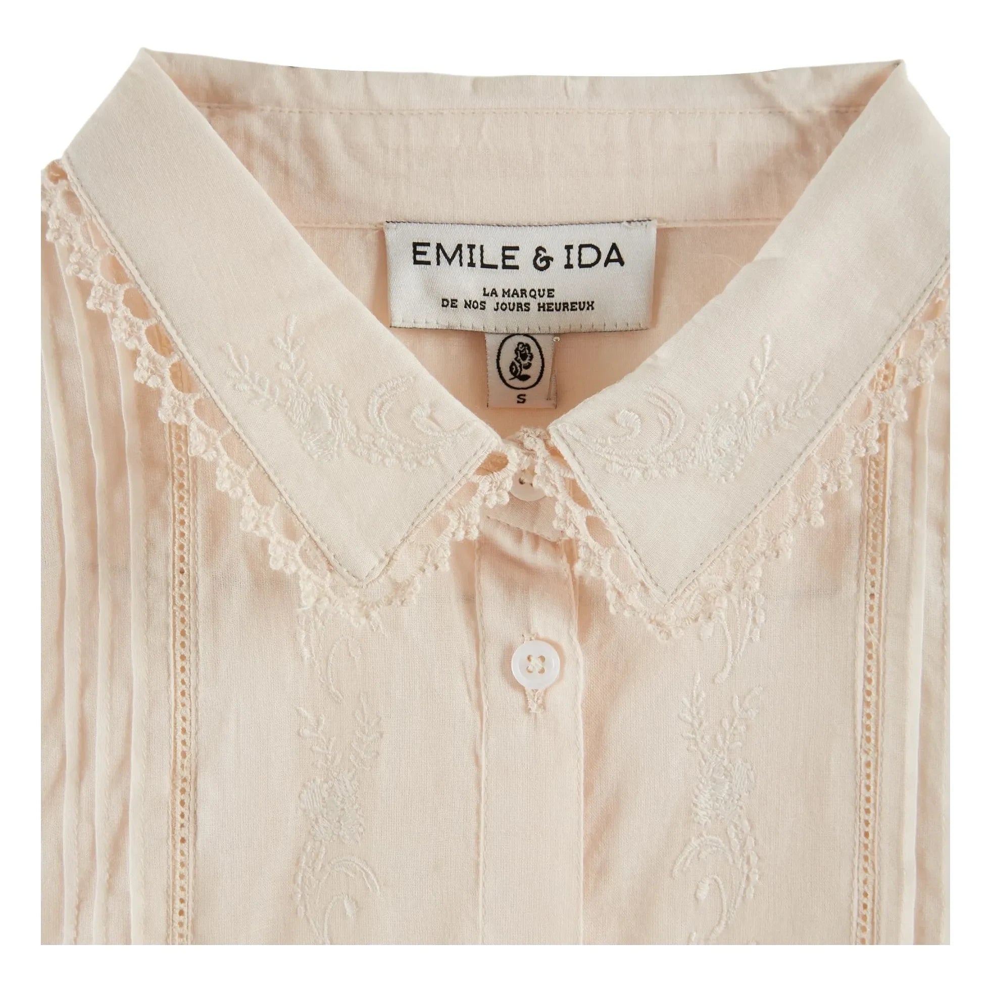 Emile et Ida - Blusa Vintage de Algodón | Crema