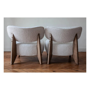 Panac Edition - Nicolo Bouclé y Sillón Roble Ahumado - 65 cm | Blanco Roto