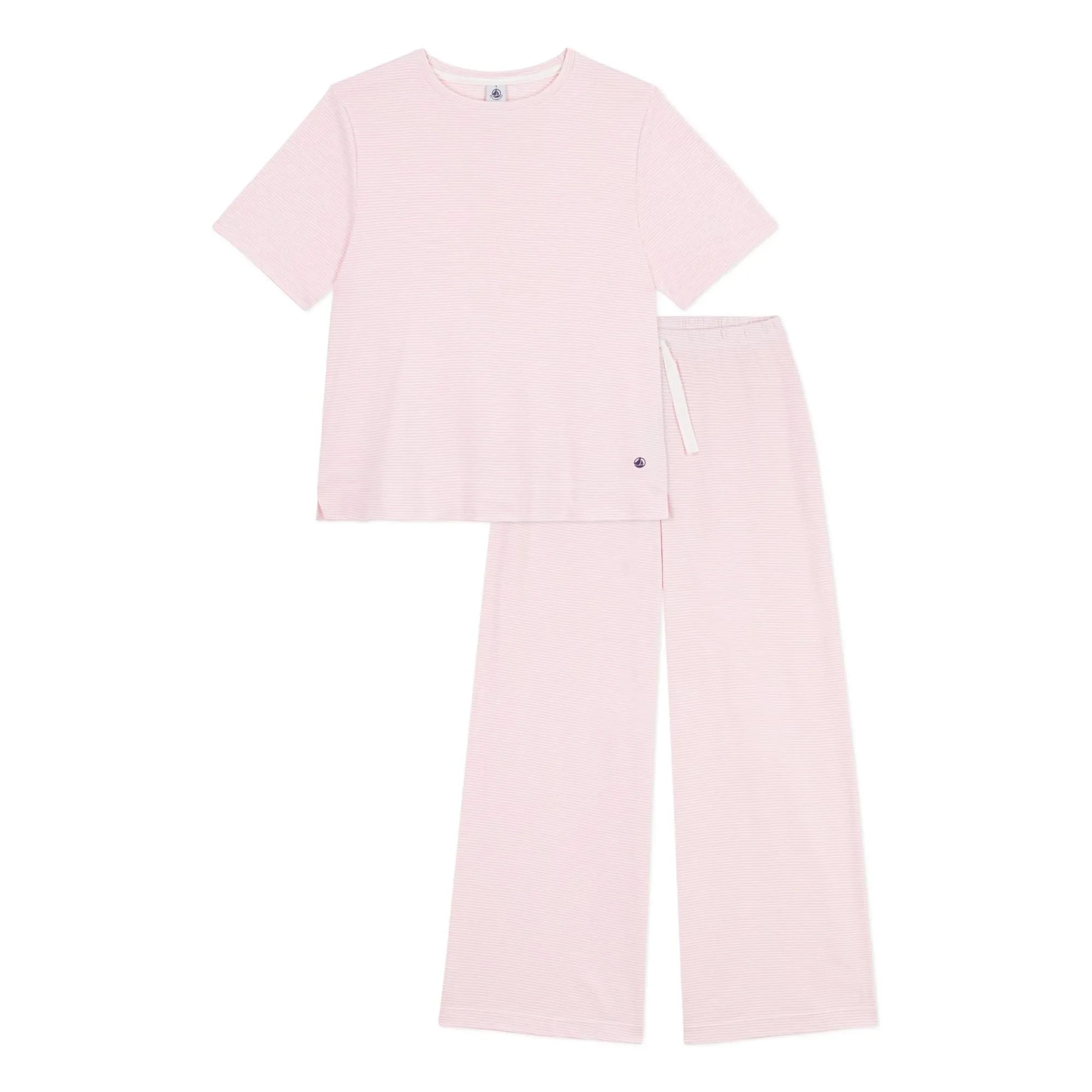 Petit Bateau - Pijama de algodón orgánico a rayas | Rosa