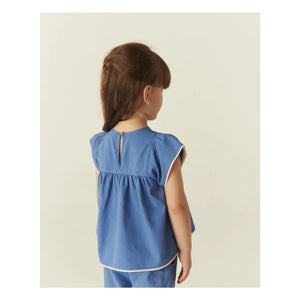 Copenhagen Colors - Blusa con borlas de algodón orgánico | Azul