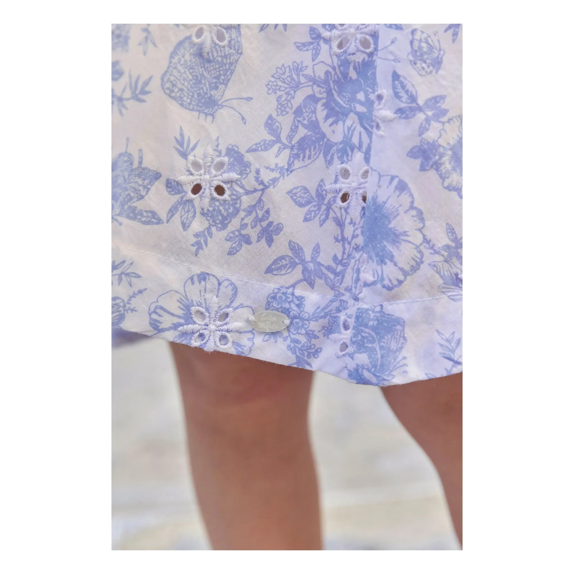 Tartine et Chocolat - Pelele floral | Azul celeste