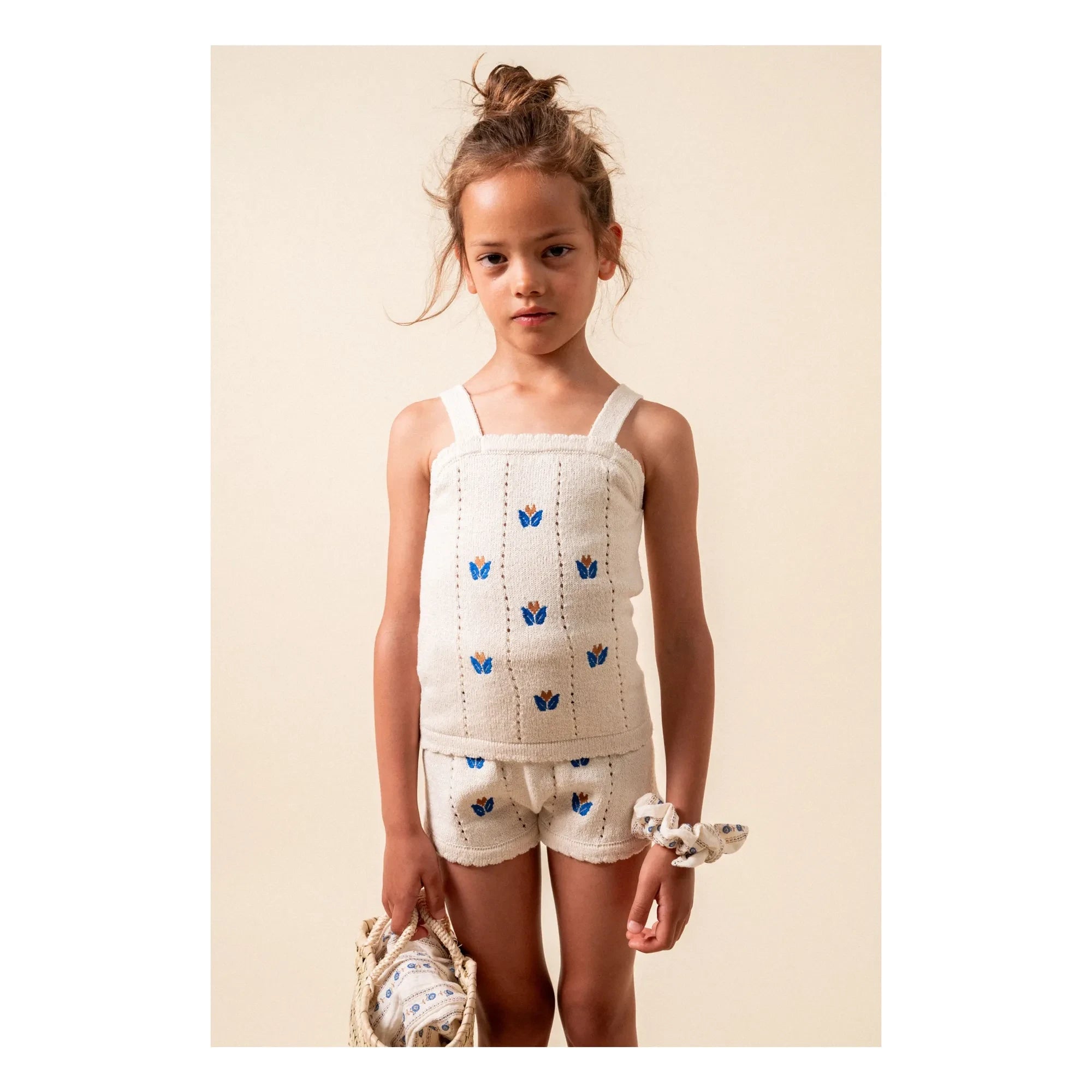 birinit - Camiseta fina de punto bordada | Marfil