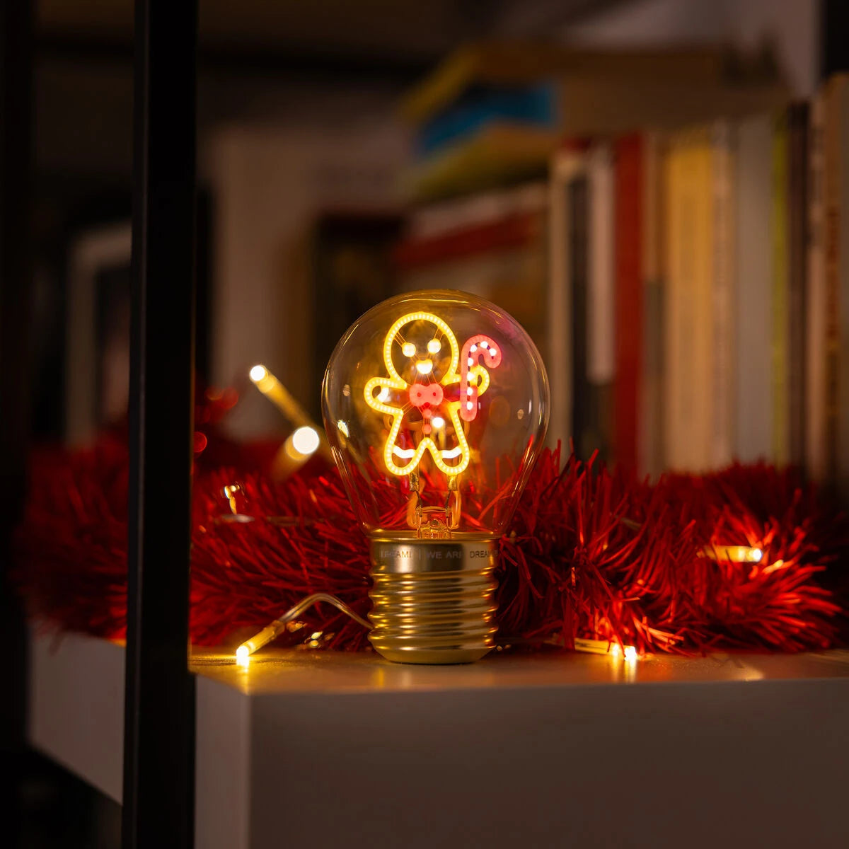 Legami - Lámpara de mesa con bombilla de jengibre Noel - Bulb Fiction