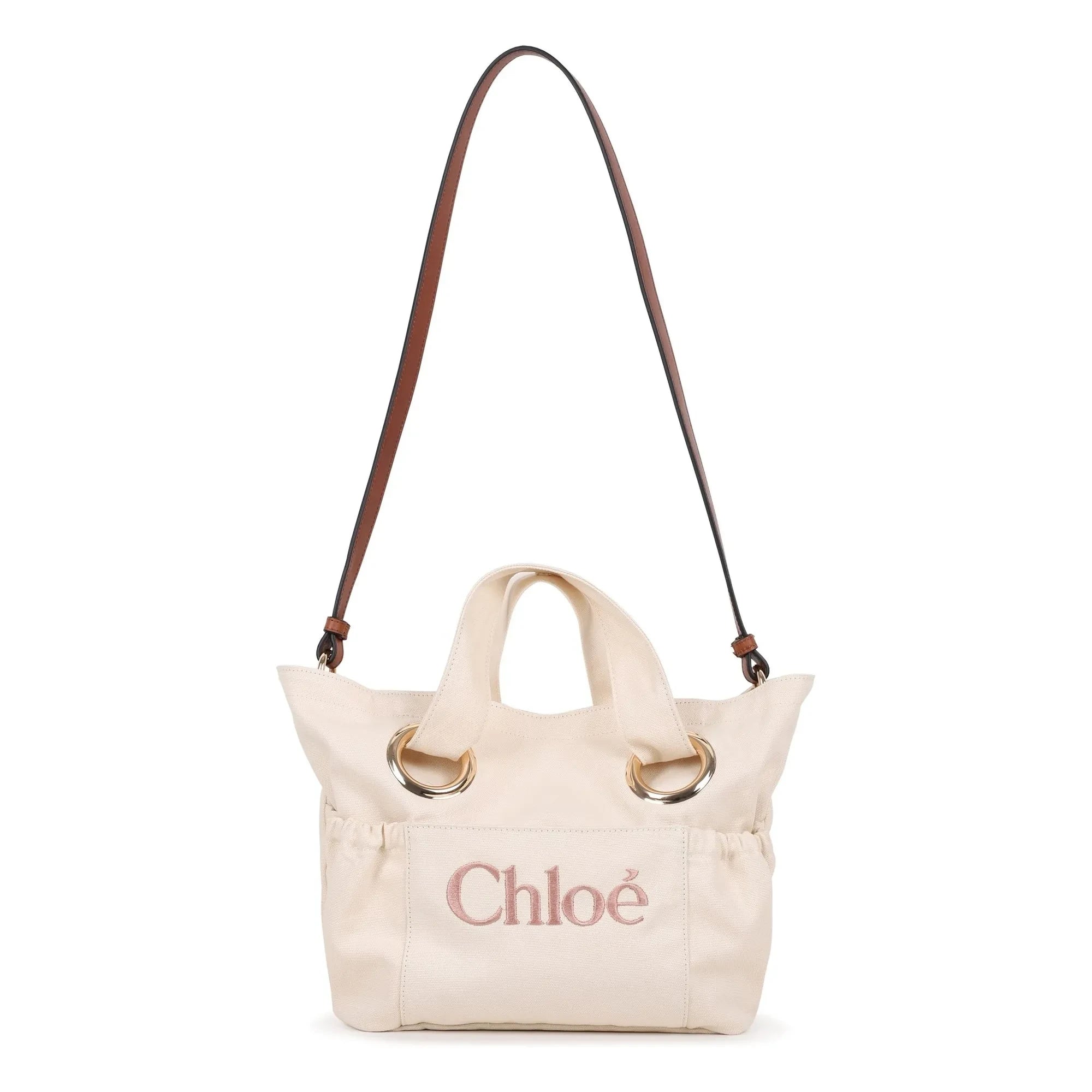 Chloé - Bolso tote con logo de algodón orgánico | Tiza