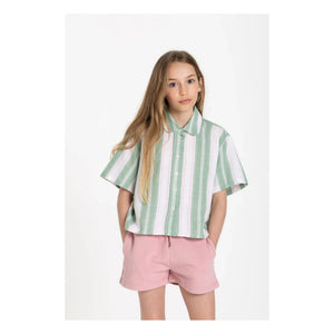 Smallable Kid - Camisa a rayas Sawyer | Verde menta