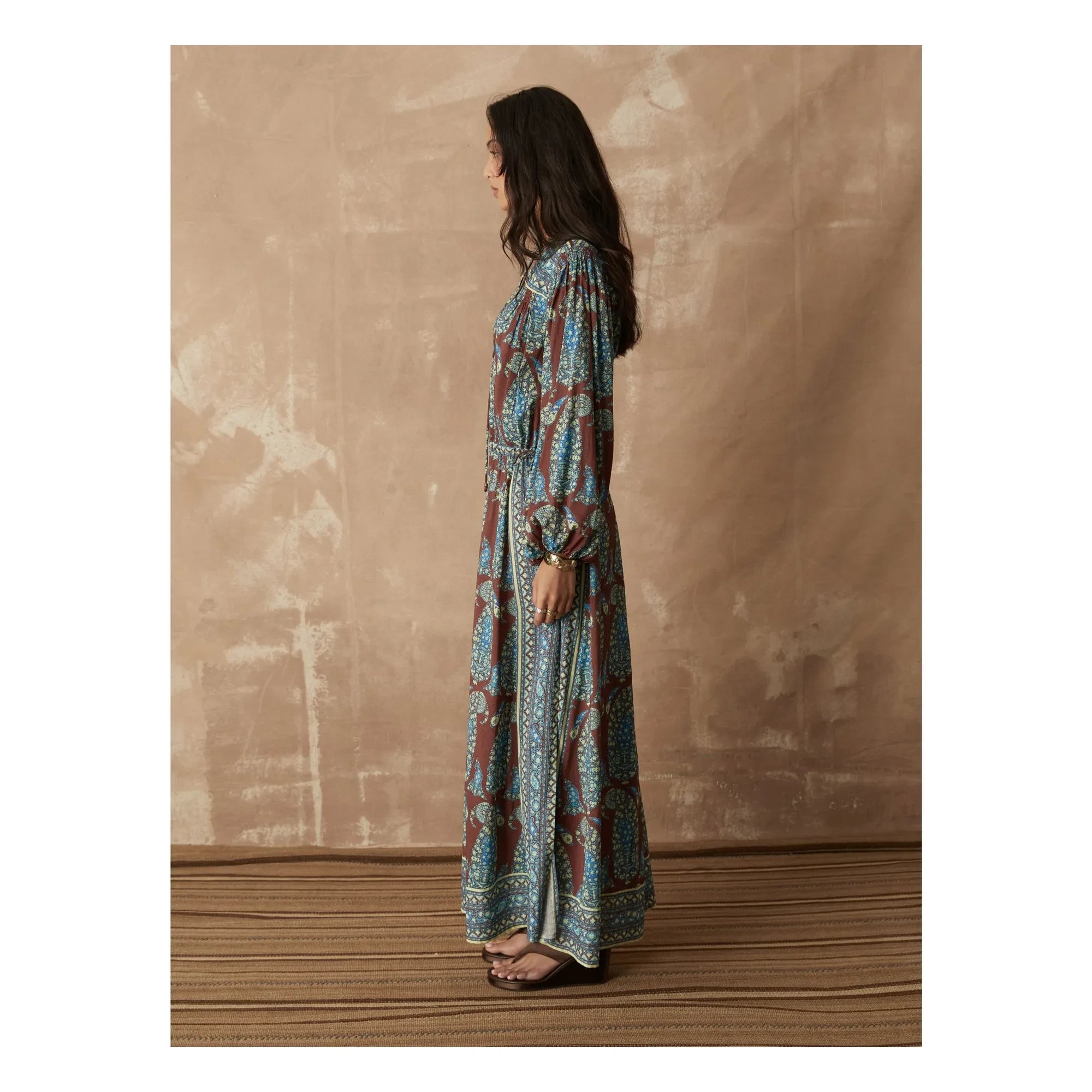 Boteh - Calico Smock Pamuk Elbise | Chocolate