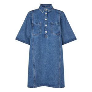Lollys Laundry - Vestido de algodón Mola | Azul denim