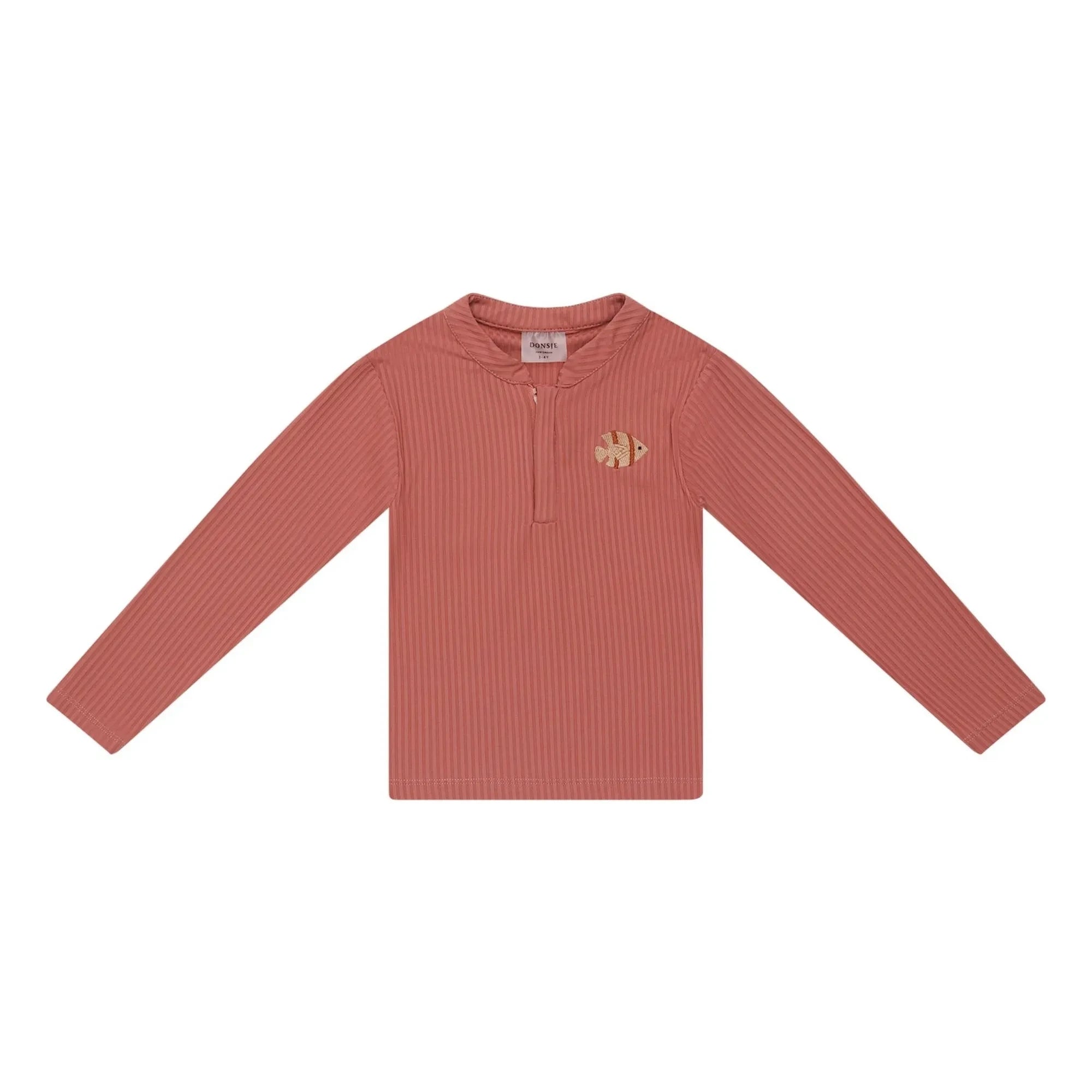 Donsje - Camiseta de protección UV Harvie Fish | Rojo teja