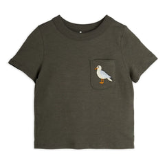 Mini Rodini - Camiseta Gaviota Algodón orgánico | Negro