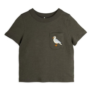 Mini Rodini - Camiseta Gaviota Algodón orgánico | Negro