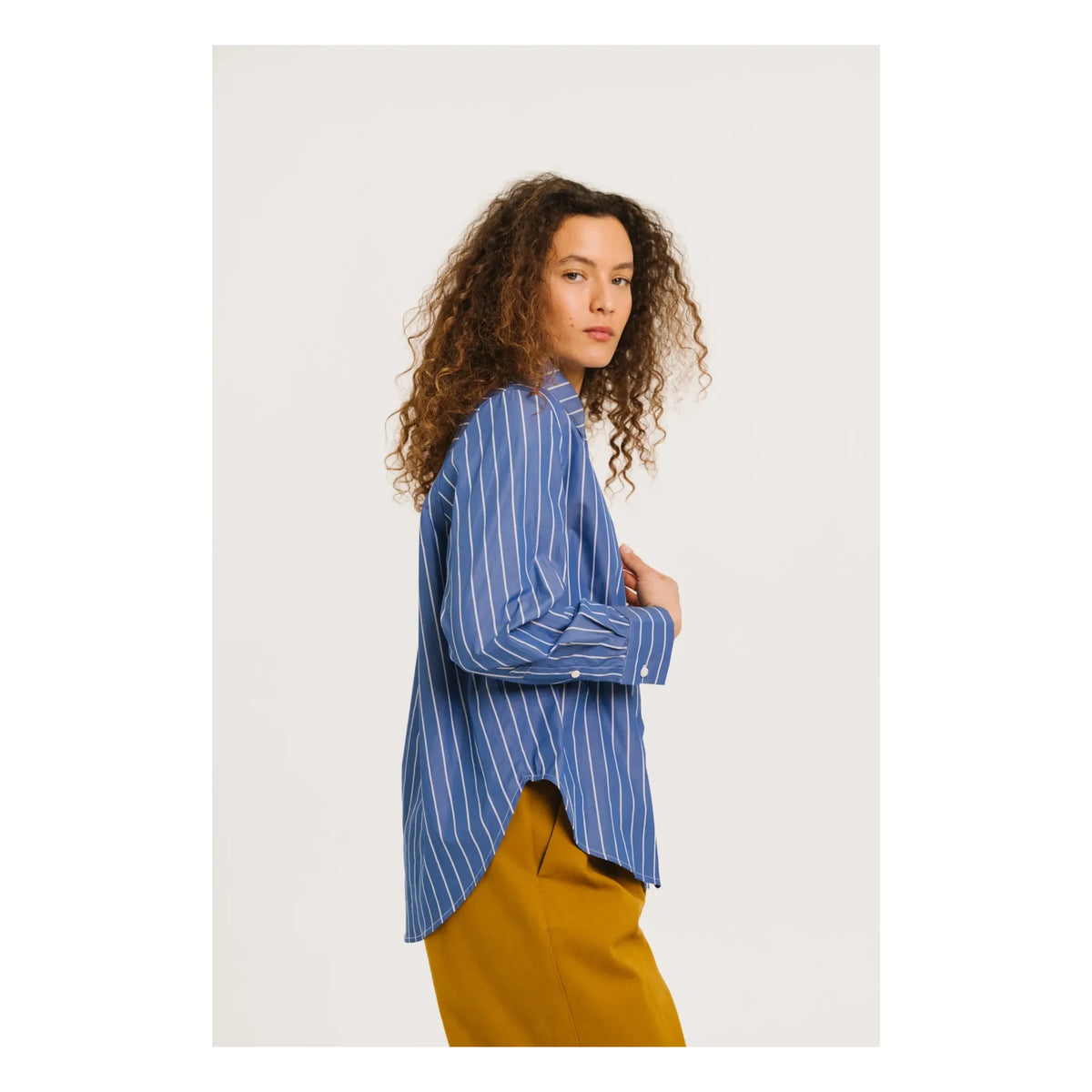 Sacrécoeur - Sophie Camisa Rayada Popelín | Azul