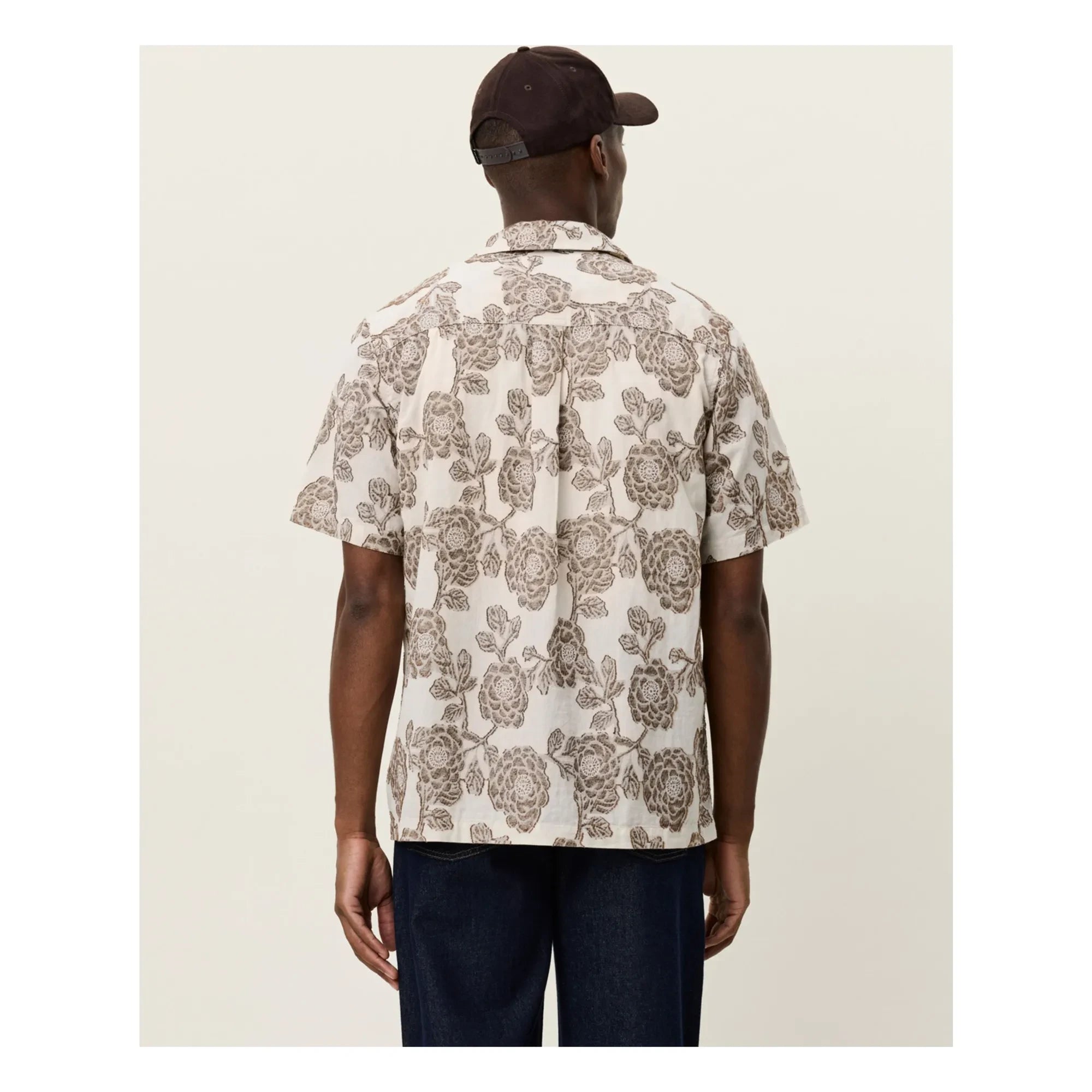 Les Deux - Camisa de manga corta con jacquard Lesley | Crema