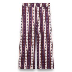 birinit - Montal Çiçek Desenli Çizgili Pantolon | Mor