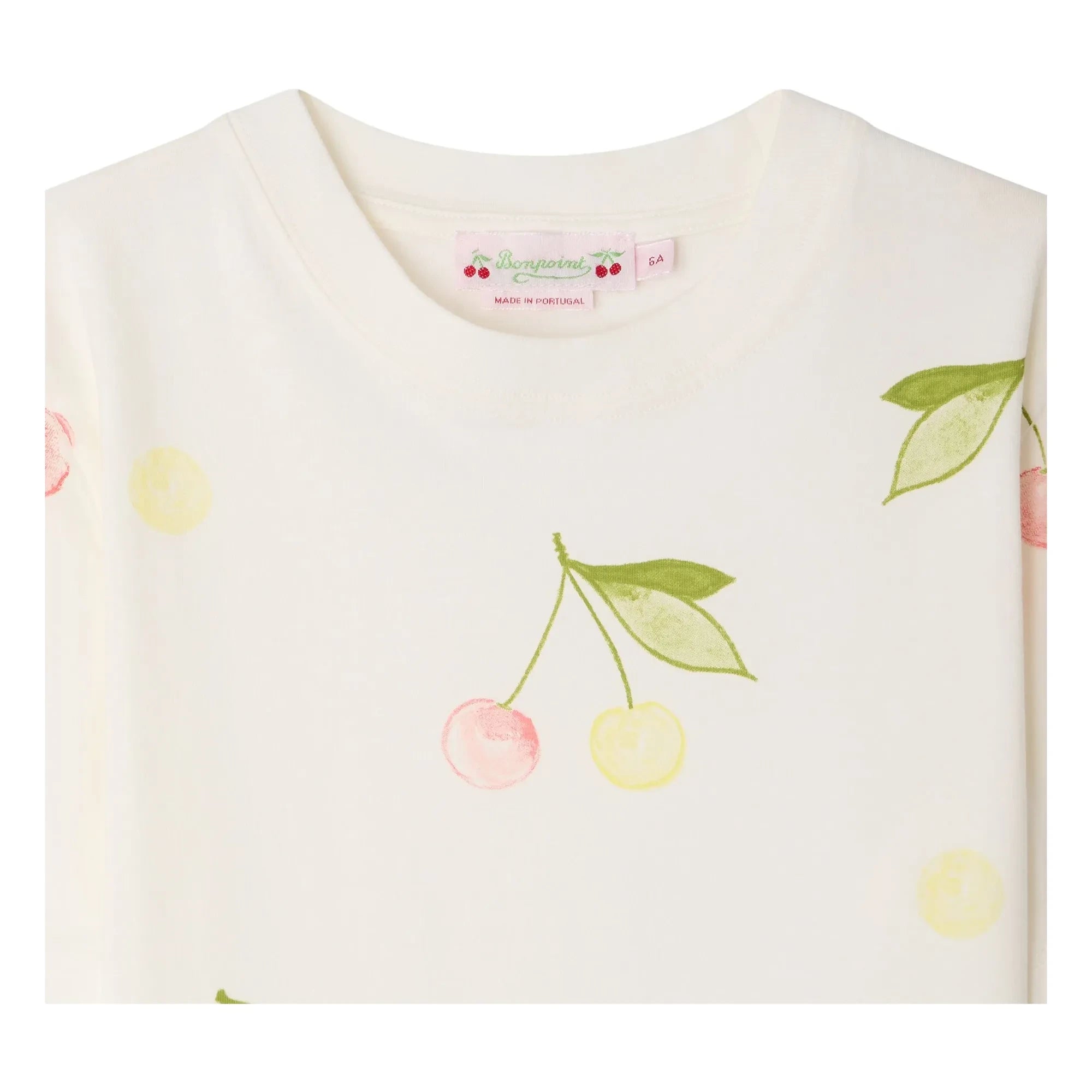 Bonpoint - Camiseta de algodón orgánico Thida Cerises | Crudo