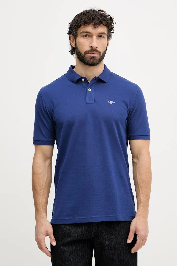 Camiseta de algodón para hombre con cuello tipo Gant