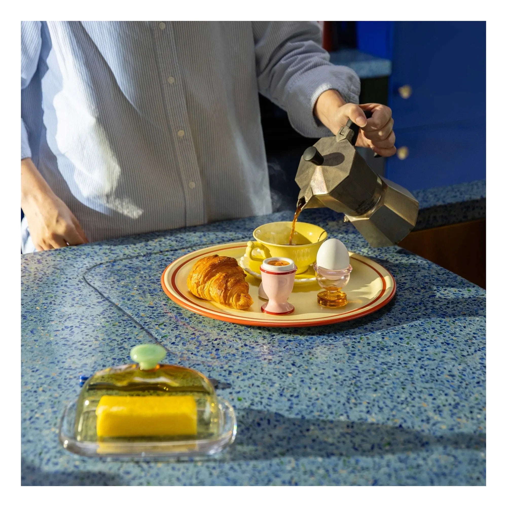 &Klevering - Mantequera de cristal Canteen | Amarillo