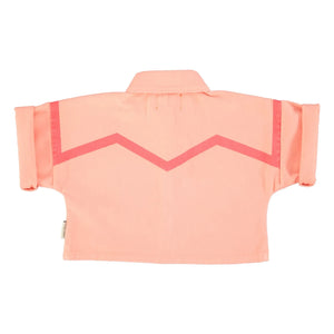Piupiuchick - Chaqueta de sarga de manga corta geométrica | Coral