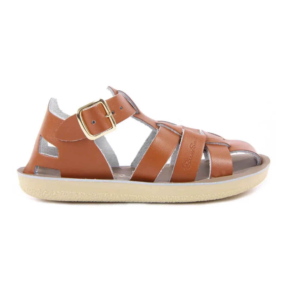 Salt-Water - Sandalia impermeable Shark de cuero | Camel