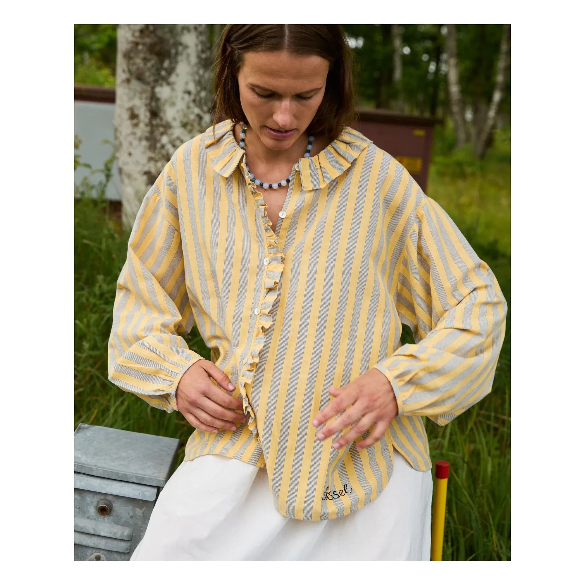 SISSEL EDELBO - Camisa de rayas Mirelle | Amarillo