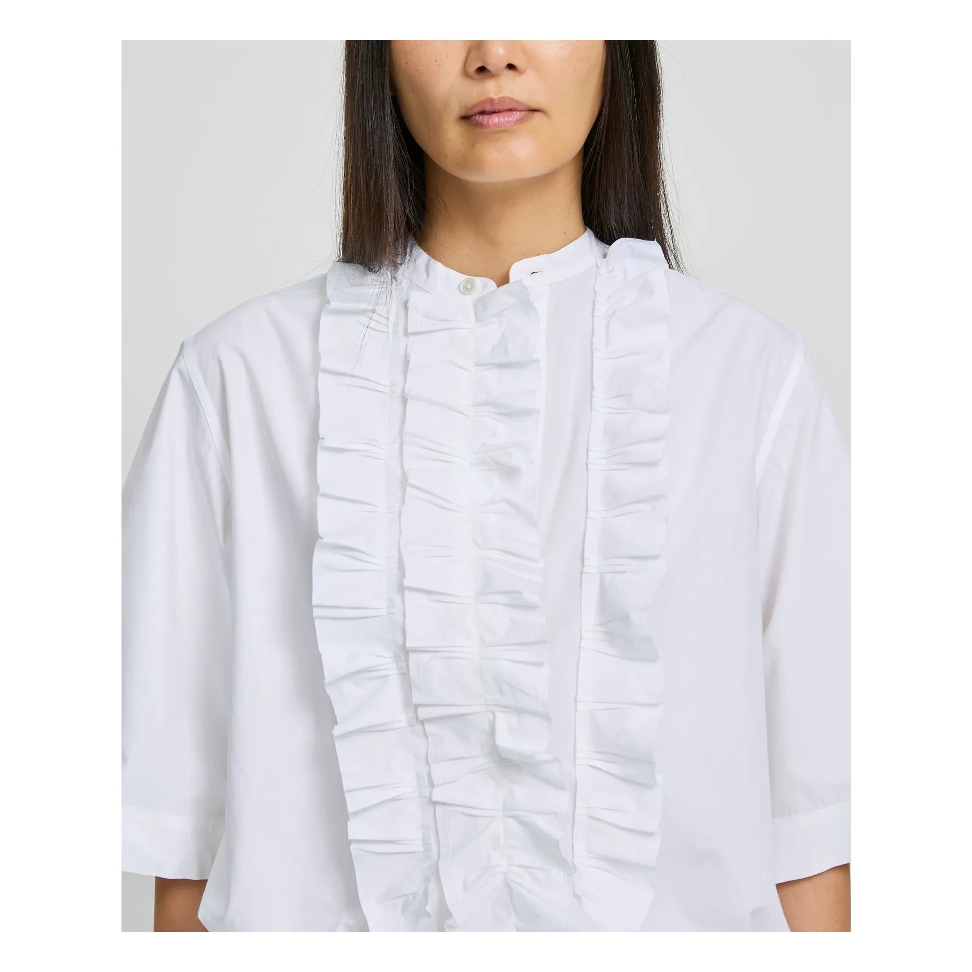 Laurence Bras - Blusa Magrita Corta de Algodón | Blanca