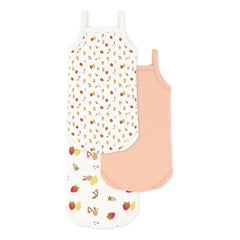 Petit Bateau - Pack de 3 bodys de tirantes de algodón orgánico con estampado de frutas | Blanco