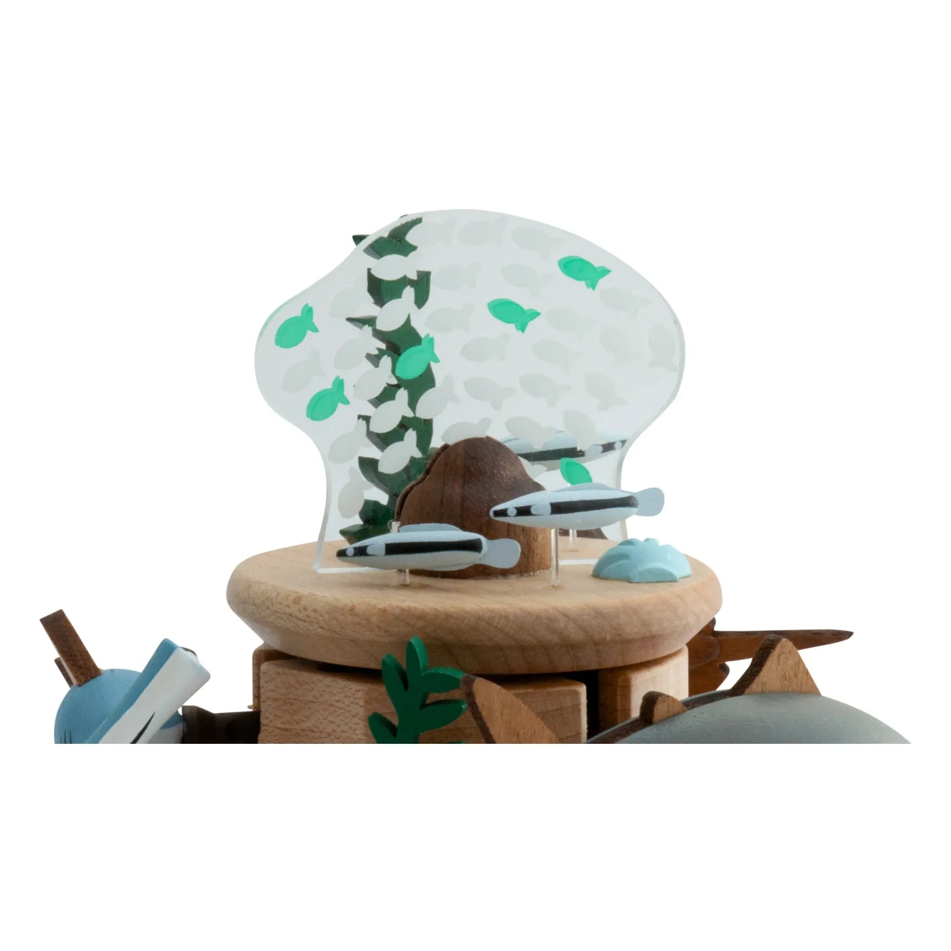 Wooderful life - Caja de Música de Madera con Peces