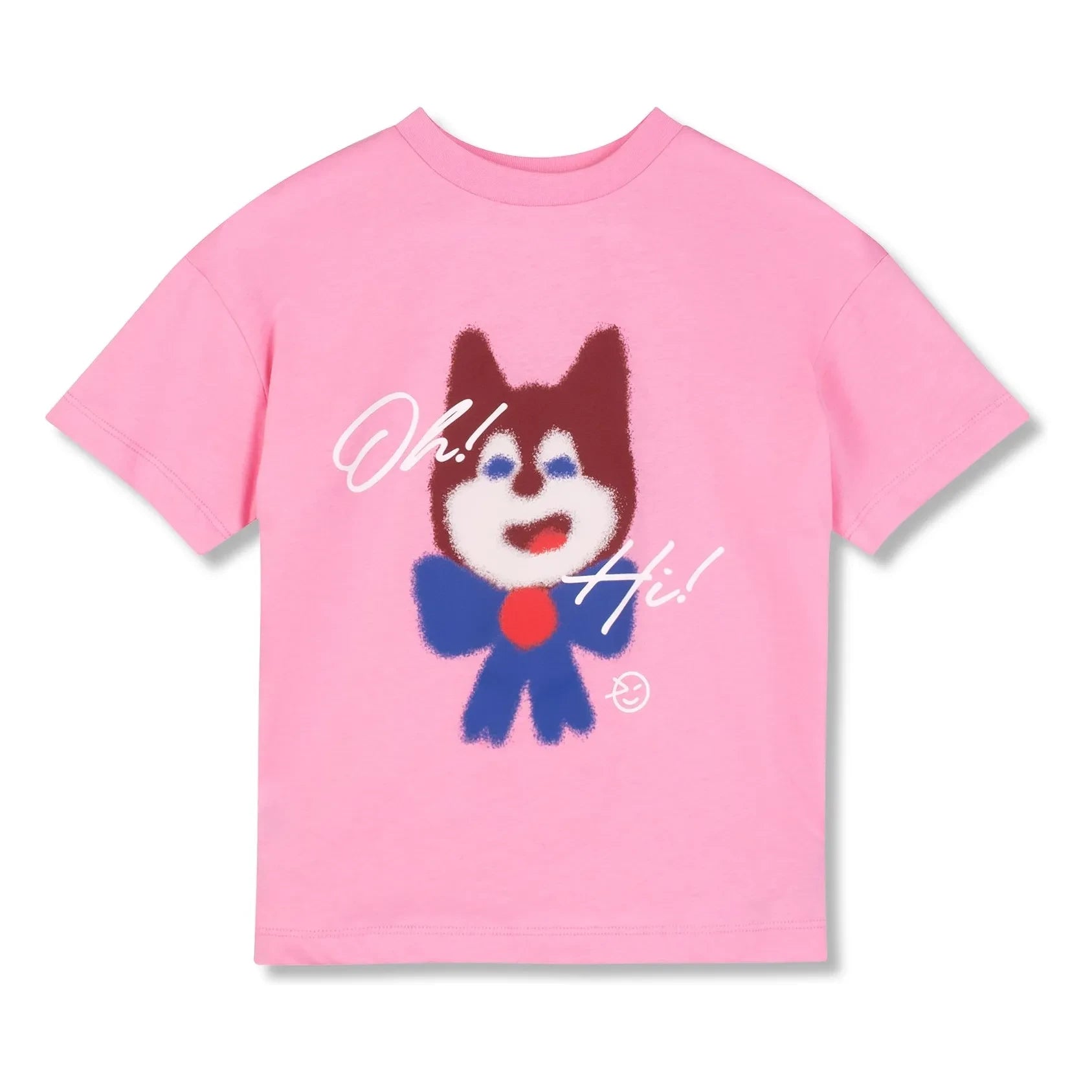 Wynken - Camiseta de algodón orgánico rosa con gato