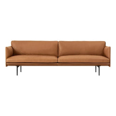 Muuto - Sofá de Piel Outline de 3 plazas | Coñac