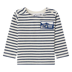 Bonpoint - Camiseta de algodón orgánico con estampado de espirales | Azul índigo