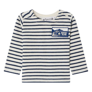 Bonpoint - Camiseta de algodón orgánico con estampado de espirales | Azul índigo