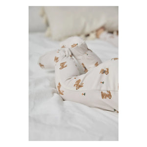 Petit Lem - Pijama de algodón orgánico y modal, estampado de conejos | Beige